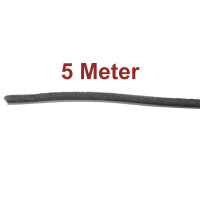5m Bürstendichtung Fußbreite=6,9mm, Höhe=6mm, Farbe: Grau