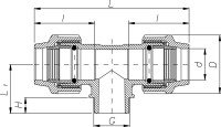 Unidelta PP T-Stück 90° mit Außengewinde 20mm x 3/4" x 20mm