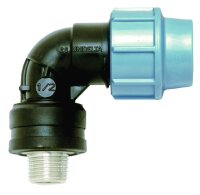 Unidelta PP Winkel 90° mit Messing-Außengewinde 25mm x 3/4"