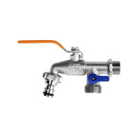 Kugelhahn 3/4" x 2*1", Click-Adapter, Messing...