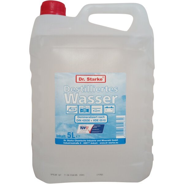 Destilliertes Wasser / Aqua Dest, entmineralisiert, chemisch rein, 5L