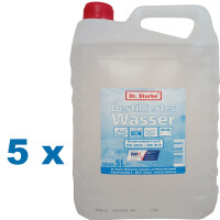 5x 5L Destilliertes Wasser / Aqua Dest, entmineralisiert, chemisch rein