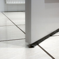 Selbstklebende Bürstendichtung Fußbreite 6,7 mm Höhe 3-25mm, Farbe: Schwarz