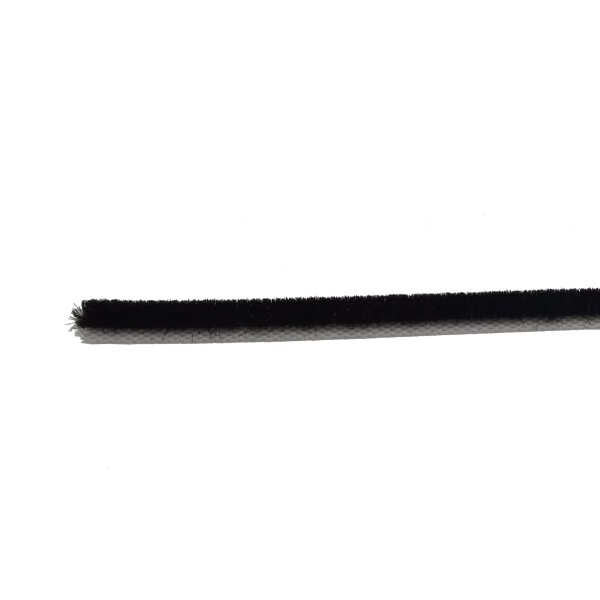 10m Selbstklebende Bürstendichtung Fußbreite 6,7 mm Höhe 3mm, Farbe: Schwarz