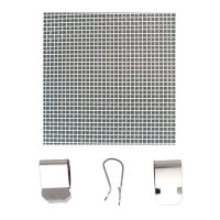 1,2m Edelstahlgewebe V2A , 60 cm breit, mit 12 Edelstahlklammern für Lichtschachtabdeckung